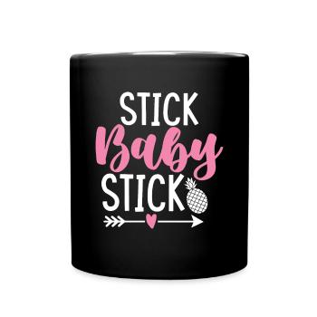 Stick Baby Stick Funny IVF Transfer Egg Retrieval - Full Colour Mug - black - Front