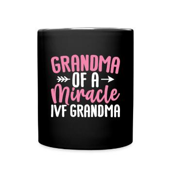 Oma Von A Miracle IVF Oma Lustiges Ei - Tasse einfarbig - Schwarz - Vorne