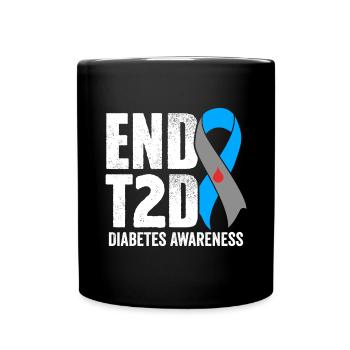 Type 2 Sensibilisation T2D Ruban Bleu Pancréas Inutile - Mug uni - noir - Devant