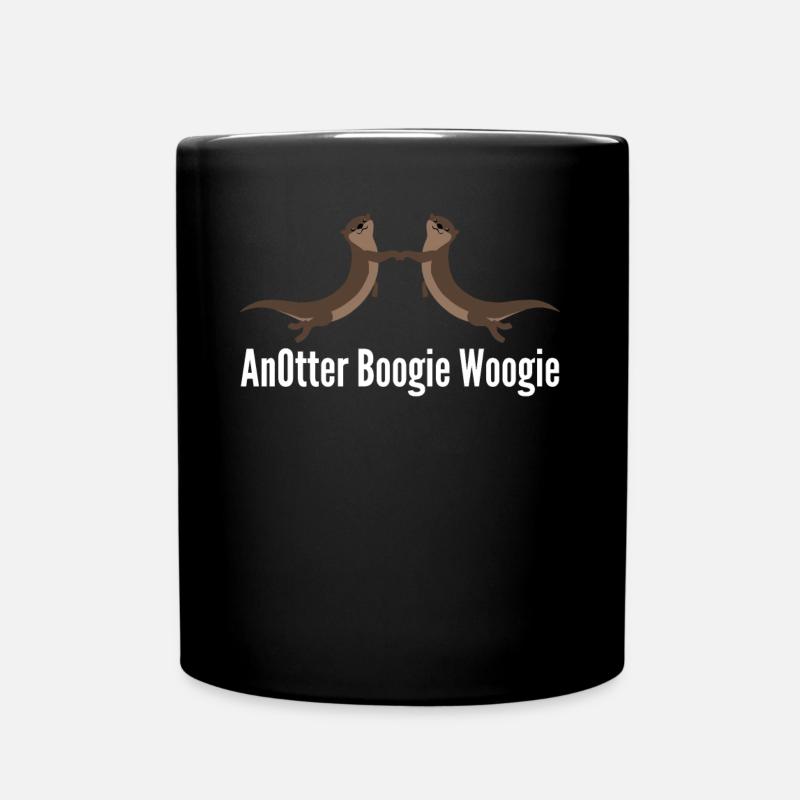Otter Boogie Woogie AnOtter Otters Swing - Full Colour Mug - black