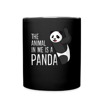 Panda Bear Pandas Giant Panda - Tasse einfarbig - Schwarz - Vorne