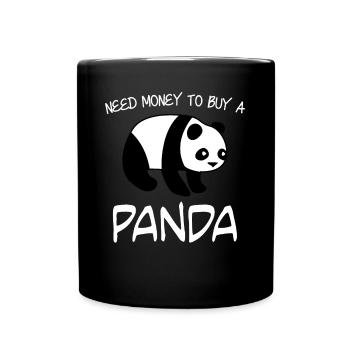 Panda Bear Giant Panda - Tasse einfarbig - Schwarz - Vorne