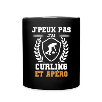 I can't I have curling and aperitif humor - Full Colour Mug - black - Front