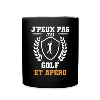 I can't I have golf and humorous aperitif - Full Colour Mug - black - Front
