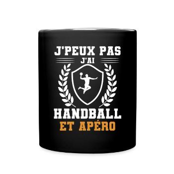 I can't I have Handball und humorvollen Apéro - Tasse einfarbig - Schwarz - Vorne