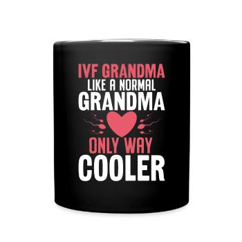 IVF Oma Wie eine normale Oma Lustige IVF - Tasse einfarbig - Schwarz - Vorne