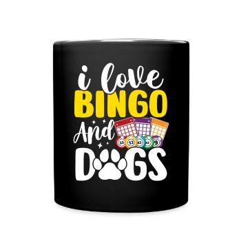 J’aime le bingo et les chiens Bingo drôle Chiens de jeu - Mug uni - noir - Devant