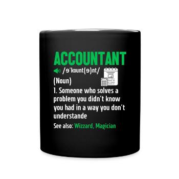 Comptable Drôle Définition CPA Tableur - Mug uni - noir - Devant