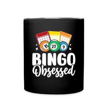 bingo obsédé drôle loterie jeu appelant - Mug uni - noir - Devant