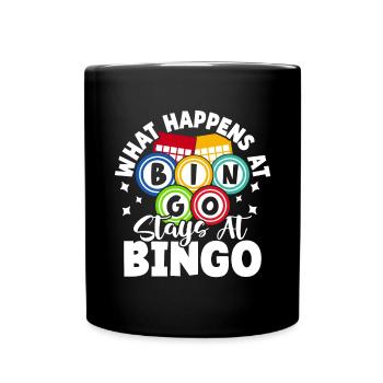 Que se passe-t-il dans le bingo Reste dans le bingo Bingo drôle - Mug uni - noir - Devant