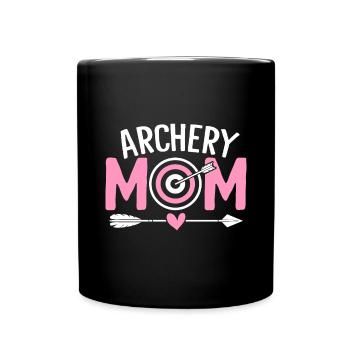 Tir à l’arc Maman arc à poulies Chasse drôle Maman flèche - Mug uni - noir - Devant
