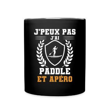 I can't I paddle und humorvoller Apéro - Tasse einfarbig - Schwarz - Vorne