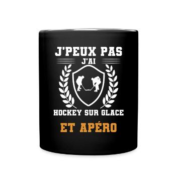 I can't I have ice hockey and humorous aperitif - Tasse einfarbig - Schwarz - Vorne