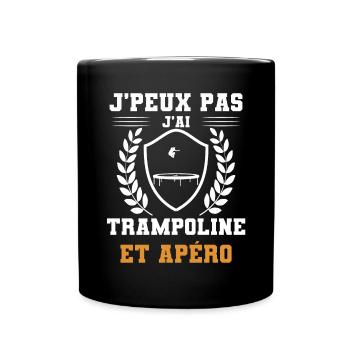 Ich kann nicht Ich habe Trampolin und humorvollen Aperitif - Tasse einfarbig - Schwarz - Vorne