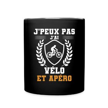 I can't I have bike und aperitif humor - Tasse einfarbig - Schwarz - Vorne
