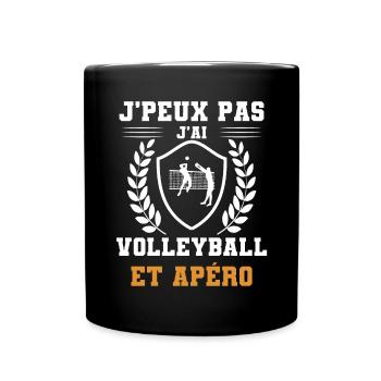 I can't I have Volleyball und humorvollen Aperitif - Tasse einfarbig - Schwarz - Vorne