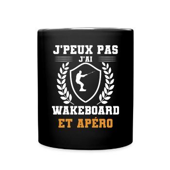 I can't I have wakeboard and humorous aperitif - Tasse einfarbig - Schwarz - Vorne