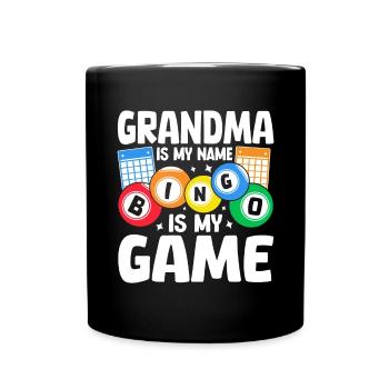 Mamie c’est mon nom bingo c’est mon jeu Bingo drôle - Mug uni - noir - Devant