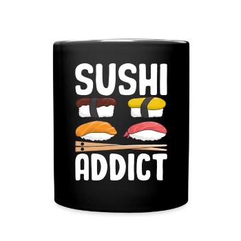 Sushi Addict Drôle Cuisine japonaise Sushi Fruits de mer - Mug uni - noir - Devant