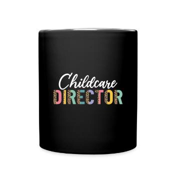 Leiterin der Kinderbetreuung Half Leopard Funny Daycare - Tasse einfarbig - Schwarz - Vorne