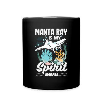 Ocean Animal Diving Stingray Mantarochen - Tasse einfarbig - Schwarz - Vorne
