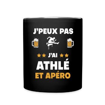 Ich kann kein Aperitif-Geschenk für den Hürdenlauf haben - Tasse einfarbig - Schwarz - Vorne