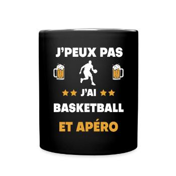 I can't I have basketball aperitif gift - Full Colour Mug - black - Front