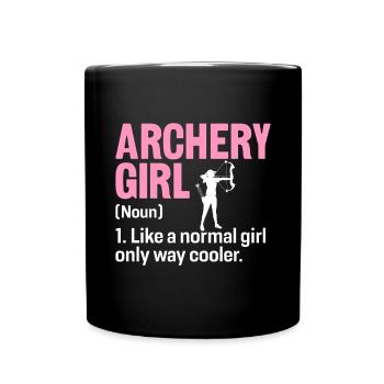 Archery Girl Funny Definition Archery Arrow Bow - Full Colour Mug - black - Front