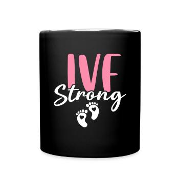 IVF Strong Funny Infertility Egg Retrieval - Full Colour Mug - black - Front