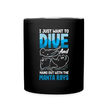 Ocean Animal Diving Stingray Mantarochen - Tasse einfarbig - Schwarz - Vorne