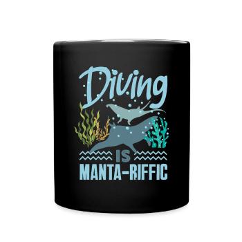 Ocean Animal Diving Stingray Mantarochen - Tasse einfarbig - Schwarz - Vorne