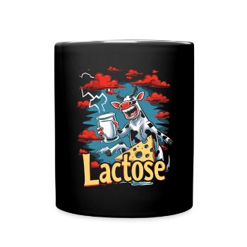 Lactose tolerant or lactose intolerant - Full Colour Mug - black - Front