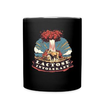 Lactose tolerant or lactose intolerant - Full Colour Mug - black - Front