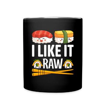 Amateur de sushis drôle Nourriture japonaise drôle Sushi - Mug uni - noir - Devant