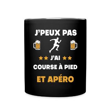 Ich kann nicht Ich habe ein Aperitif-Geschenk gelaufen - Tasse einfarbig - Schwarz - Vorne