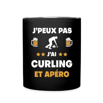 I can't I Curling Aperitif Geschenk - Tasse einfarbig - Schwarz - Vorne