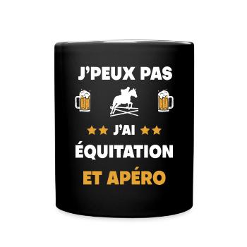 Ich kann kein Aperitif-Geschenk zum Reiten haben - Tasse einfarbig - Schwarz - Vorne