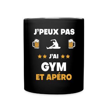 je peux pas j'ai gym apéro cadeau - Mug uni - noir - Devant