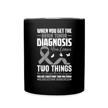 Brain Tumor Gray Ribbon Neurosurgery Brain - Full Colour Mug - black - Front