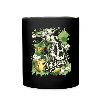 Lactose tolerant or lactose intolerant - Full Colour Mug - black - Front