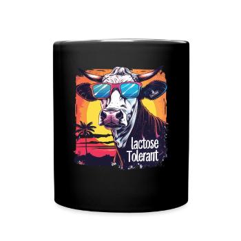Lactose tolerant or lactose intolerant - Full Colour Mug - black - Front