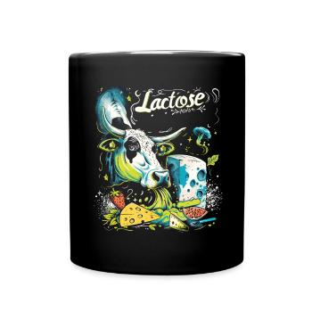 Lactose tolerant or lactose intolerant - Full Colour Mug - black - Front