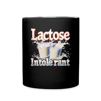 Lactose tolerant or lactose intolerant - Full Colour Mug - black - Front