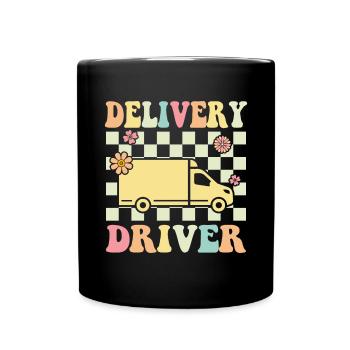 Chauffeur-livreur boho drôle Grubhub chauffeur - Mug uni - noir - Devant