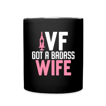 FIV a une femme badass Drôle Récupération d’ovules FIV - Mug uni - noir - Devant