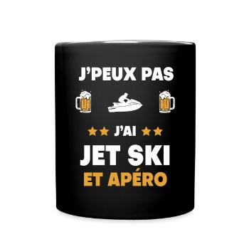 Ich kann kein Jetski-Aperitif-Geschenk haben - Tasse einfarbig - Schwarz - Vorne