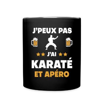 I can't I Karate Aperitif Geschenk - Tasse einfarbig - Schwarz - Vorne