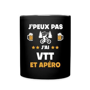 je peux pas j'ai VTT apéro cadeau - Mug uni - noir - Devant
