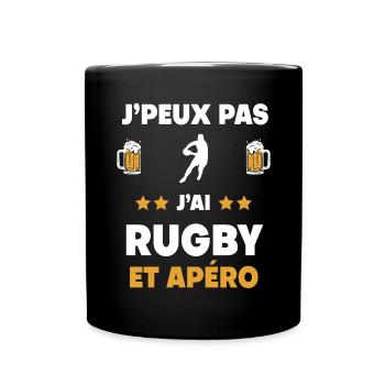 I can't I have rugby man aperitif gift - Full Colour Mug - black - Front