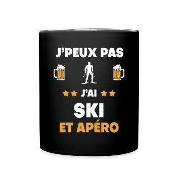 I can't I have ski aperitif gift - Full Colour Mug - black - Front